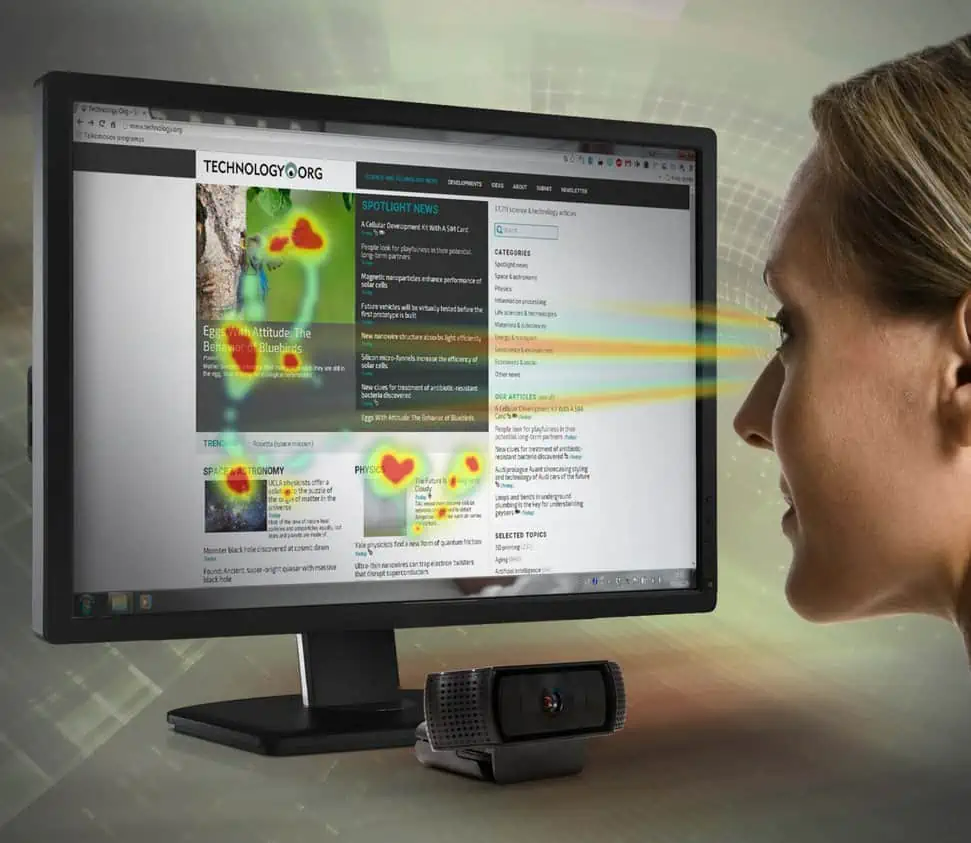 An eye tracking experiment set-up.